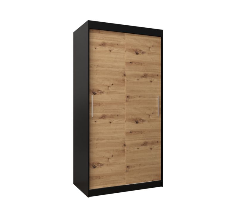 Szafa przesuwna Garderoba Abiks Tokyo 100 czarny + artisan 1 szt.