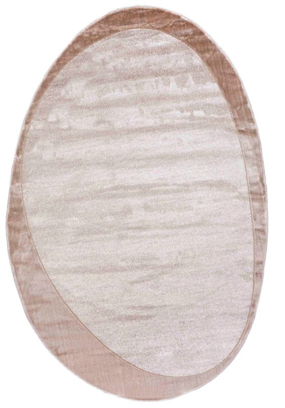 Dywan Dwustronny Wewnętrzny SILA LUX Owalny Mazovia 140 x 200 cm Beżowy Motyw Abstrakcyjny 1 szt.