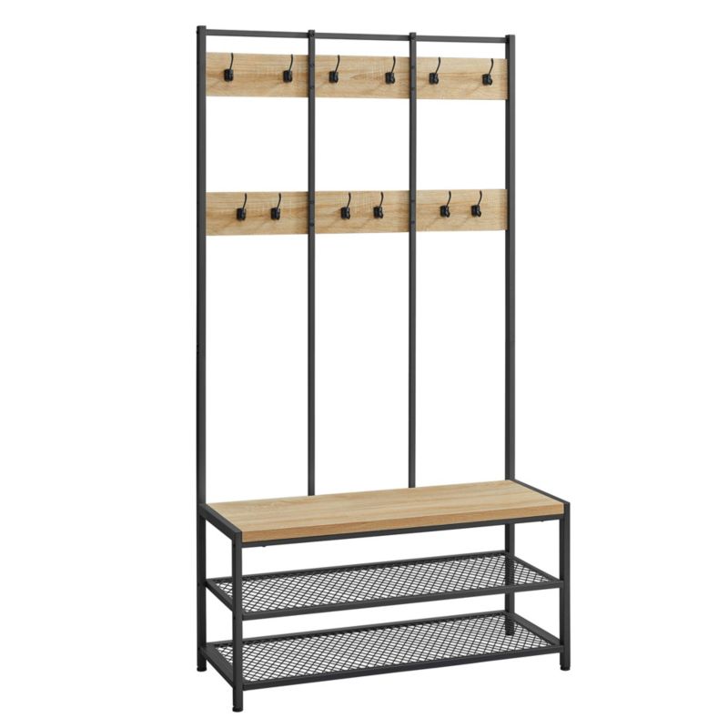 Wieszak Songmics z półką na buty i siedziskiem dąb sonoma1 szt