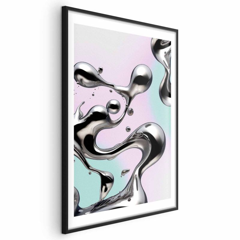 Plakat Artgeist Metaliczne Płynności 60x90 cm z ramą czarną 1 szt