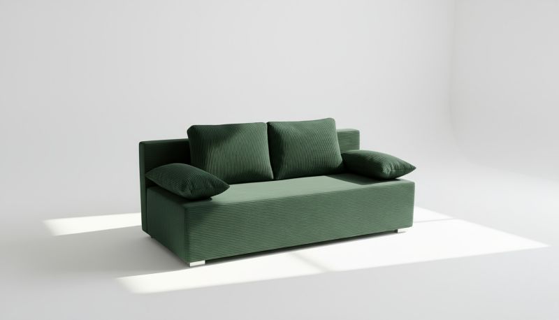 Kanapa rozkładana Bonni Lunera Prima 2 sztruks zielony 1 szt.