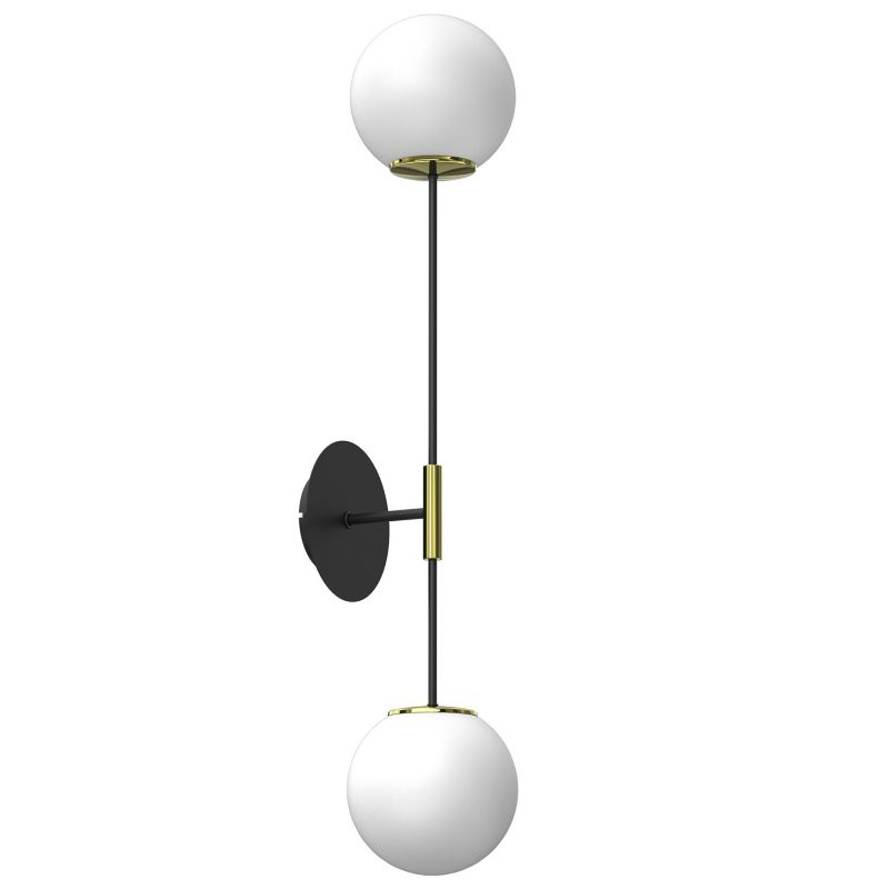 Kinkiet ścienny Luminex Satelit czarny mat-złoty połysk-biały 2 x E27 x 15W IP20 wym: 80 x 15 x 18 cm - 1 szt.
