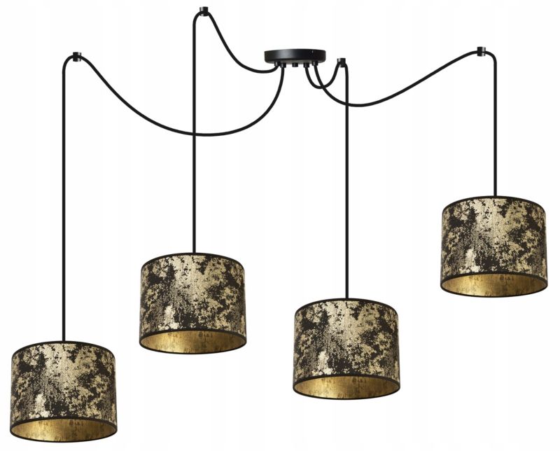 Lampa sufitowa wisząca Light Home LH Pająk Werona 4x E27 60W złoty/czarny 1szt.