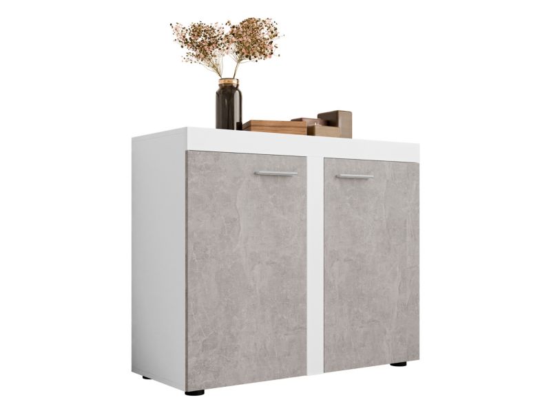Komoda MIRJAN 24 Rumba 2F biały + beton jasny 1 szt.