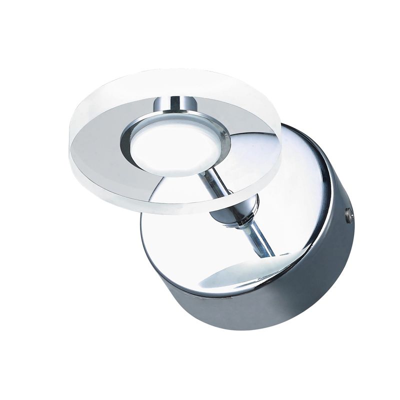 Kinkiet ścienny Italux Harmony chromowany przezroczysty styl nowoczesny LED 3W 3000K 210lm IP21 wym: 5,2 x 12 x 16,5 cm - 1 szt.