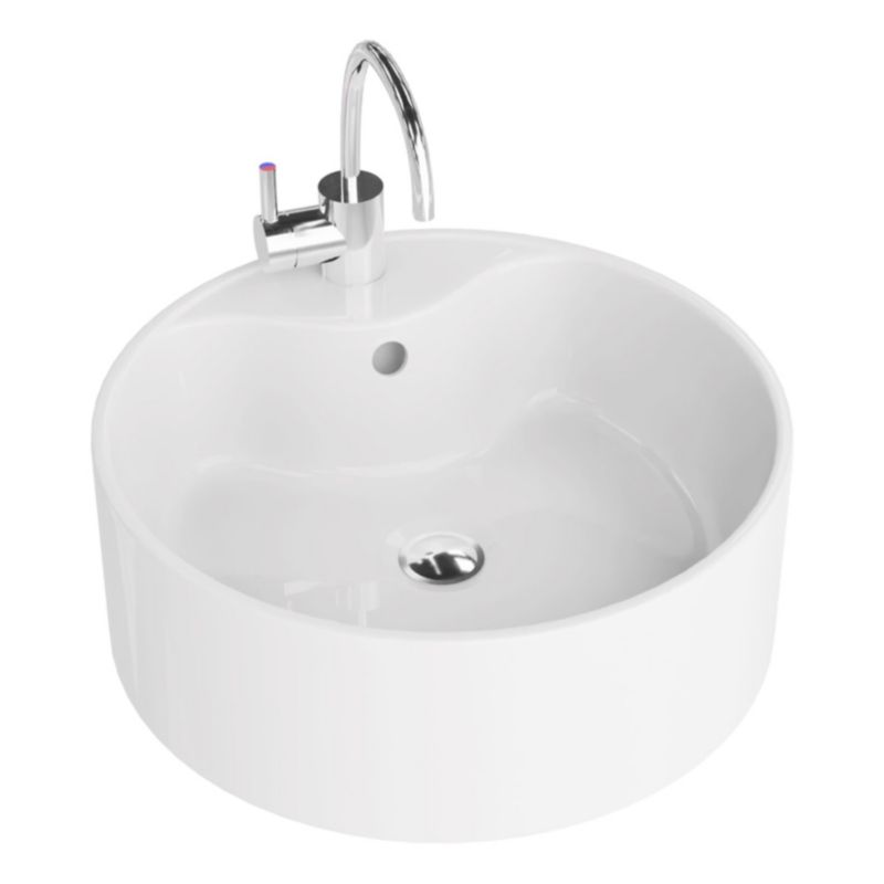 Umywalka nablatowa LaVita Teneryfa 41x41 cm ceramika biały połysk z przelewem 1 szt.