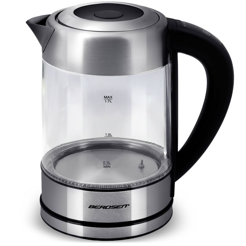 Czajnik elektryczny Berdsen 2200W BD-714 szklany z regulacja temperatury 1.7l 1szt.
