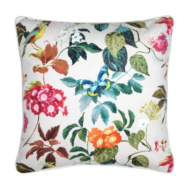 Poduszka Emmy STOF dekoracyjna 45x45 cm Biała Rośliny 1 szt.