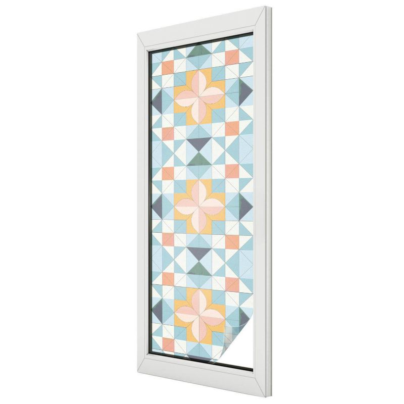 Folia Witrażowa Wallfluent 50x146 cm Naklejka na Szybę Geometryczne wzory pastelowe 1 rol.