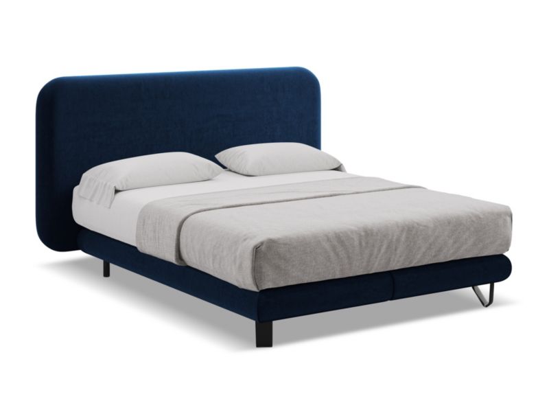 Łóżko LaMiaSofa Ilima z weluru 140x200 królewski niebieski 1 szt.