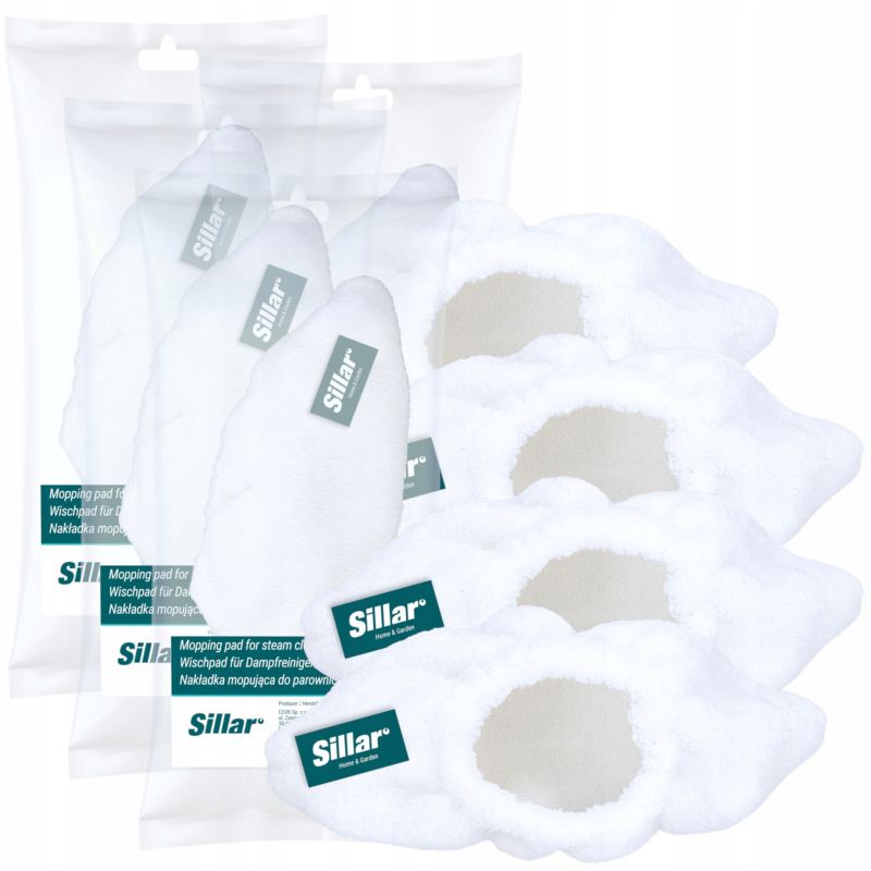 Nakładka mopująca, Sillar, mop, z mikrofibry, zamiennik, do myjki parowej Karcher SC1 SC2 SC3 SC4 SC5 SI4 EasyFix, 4szt