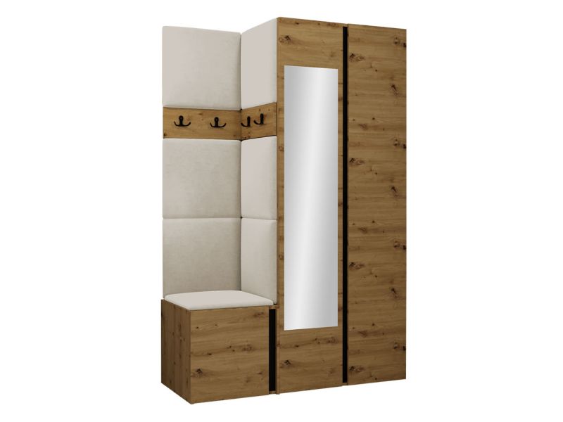 Garderoba MIRJAN 24 Orion XXVI dąb artisan/czarny + beżowy 1 kpl.