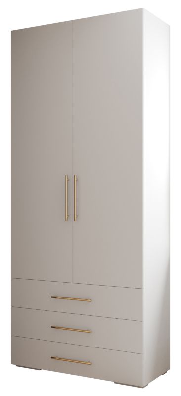 Szafa z szufladami wysoka Abiks INOVA 3 2D 3SZ biały+złoty 1 szt.