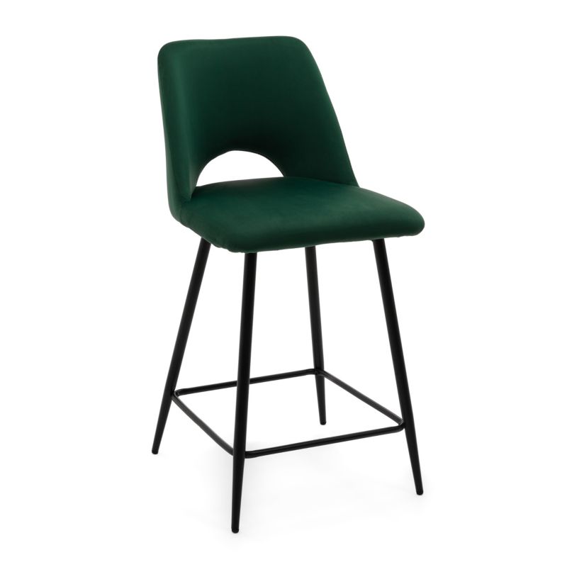 Hoker barowy tapicerowany New Home ORO zielony welurowy 1 szt.