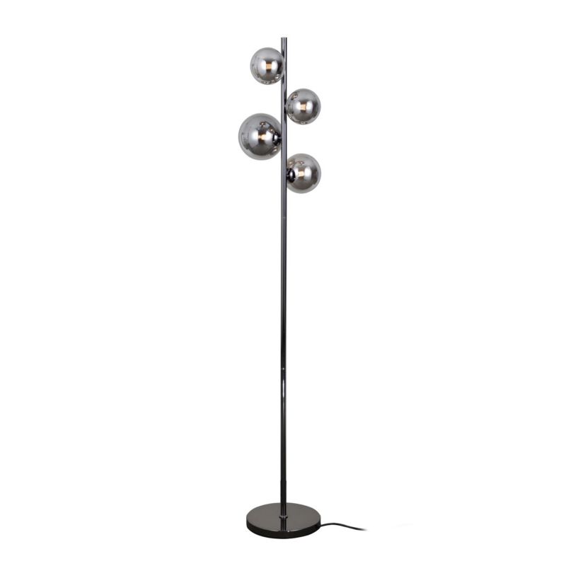 Lampa podłogowa stojąca Italux Canello czarny perłowo-dymiona 4 x G9 x 20W wym: 160 x 31 x 31 cm - 1 szt.