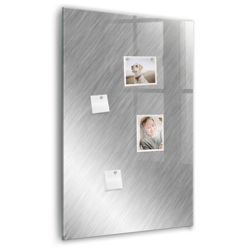 Szklana tablica magnetyczna Wallfluent 60x90 cm Błysk metalowy Czarny marker 1 szt.