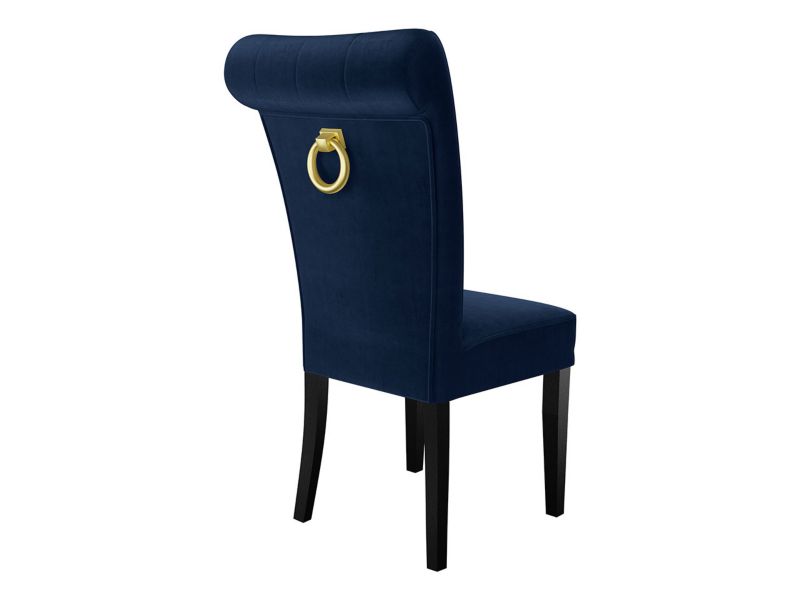 Krzesło MIRJAN 24 S65 czarny + granatowy + kołatka złota 1 szt.