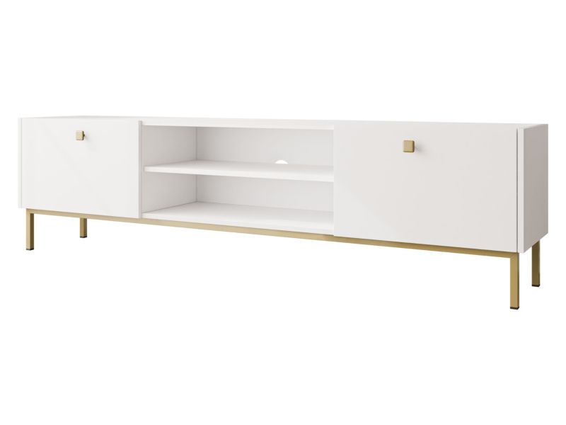 Szafka RTV MIRJAN 24 nowoczesna Nutero 2KW biały 1 szt.