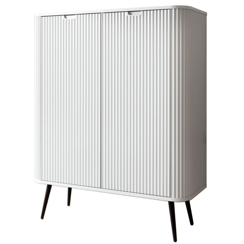 Komoda dwudrzwiowa Bettso Zova 103 cm wysoka na czarnych nogach biały 1szt.