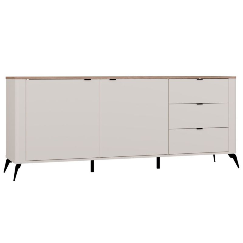 Komoda Topeshop Cordoba Cordoba 2D3S Kaszmir Beż Dąb Castello Szafka 3 Szuflady Cichy Domyk 43x75x183 cm 1 szt.