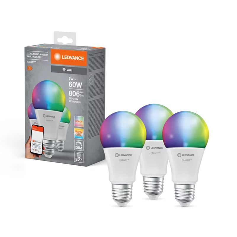 Żarówka LED Ledvance E27 9W 806lm RGBW CCT Ściemnialna Smart + WiFi 1 szt.