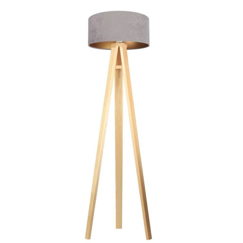 Lampa Bps Koncept stojąca HOME 40 szara/złota/sosna 1 szt