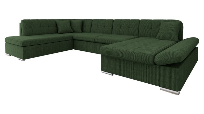 Narożnik z funkcją spania MIRJAN 24 Bergen Sztruks prawy ciemnozielony 1 szt.