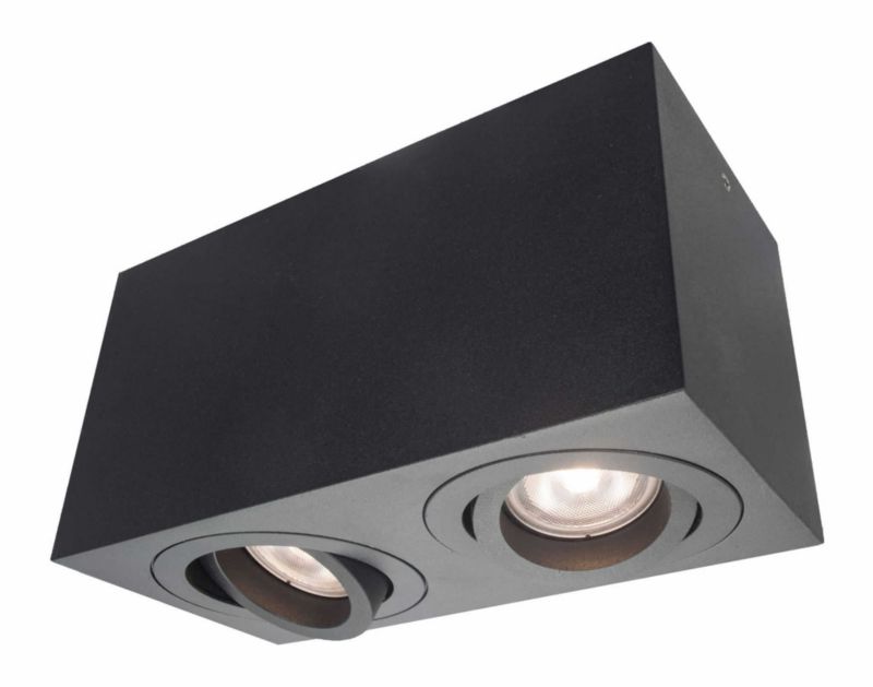 Oprawa sufitowa spot Light Prestige Lyon czarny 2 x GU10 x 50W IP20 wym: 9,5 x 18 x 9 cm - 1 szt.