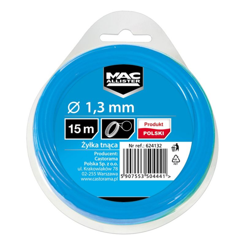Żyłka tnąca MacAllister 1,3 mm / 15 m okrągła