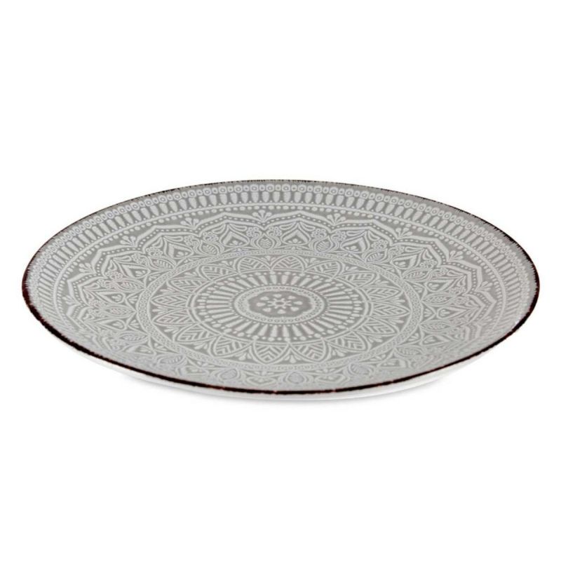 Talerz Obiadowy Mandala VESSIA 27cm Szary kamionka 1 szt.