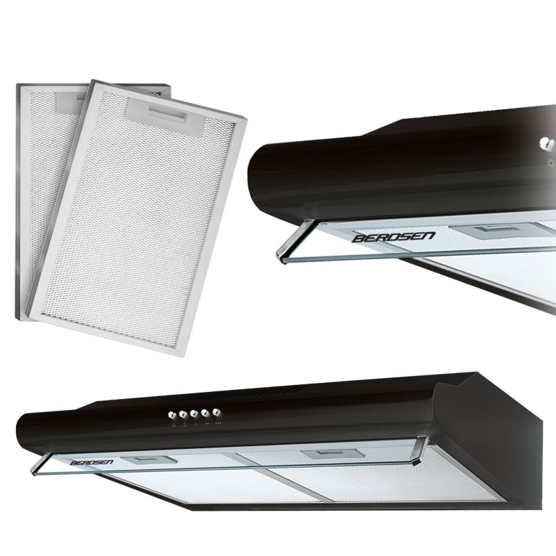 Okap podszafkowy kuchenny Berdsen 60cm czarny 1szt.