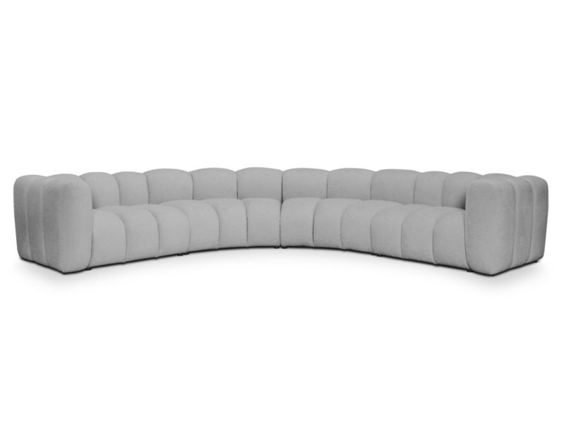 Modułowy narożnik LaMiaSofa NAPOLI z tkaniny szenilowej 318x318 cm jasny szary 1 szt.