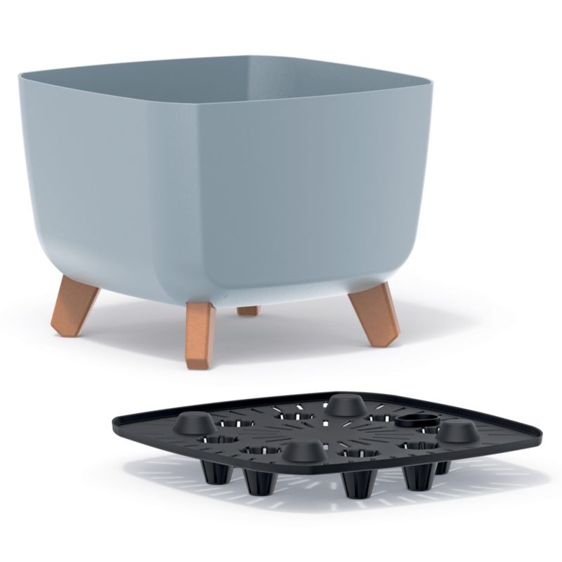 Doniczka EDANTI Ogrodowa 29 cm Na Nóżkach Dekoracyjna Szara 1 szt.