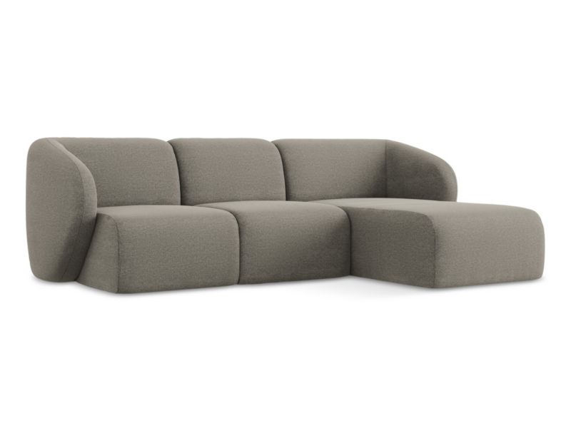 Narożnik prawostronny LaMiaSofa CERVO z tkaniny bouclé 248x166 cm szary 1 szt.