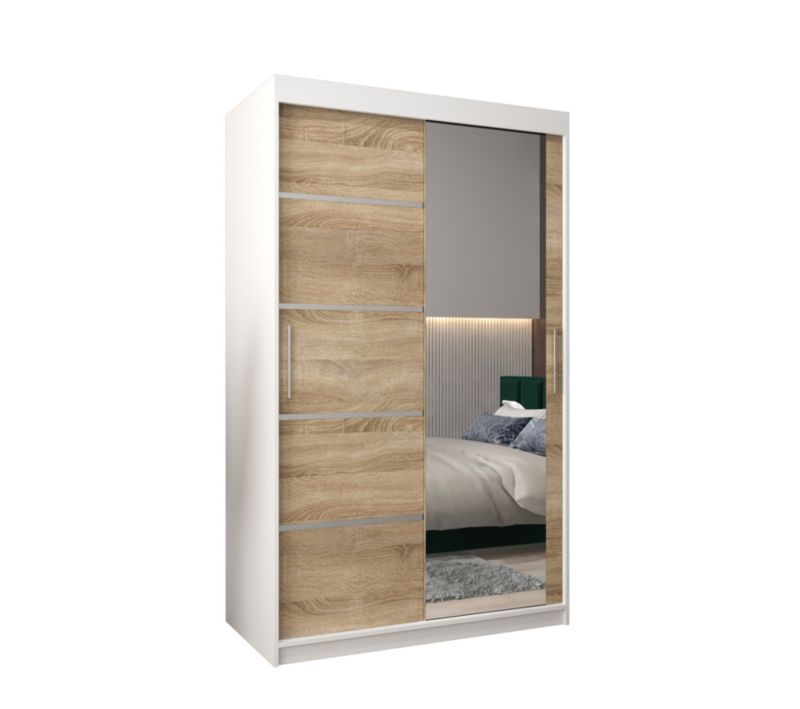 Szafa przesuwna Garderoba Abiks Verona 2 120 biały + sonoma 1 szt.
