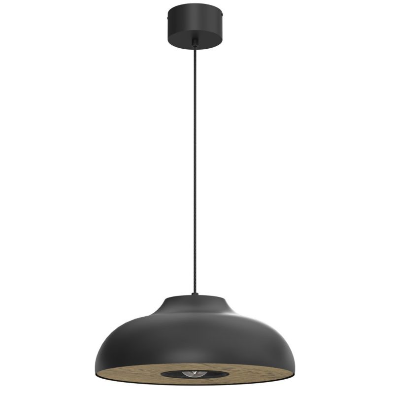 Lampa wisząca Luminex Bilbao czarny matowa-ciemne drewno wym: 110 x 39 x 39 cm 1xE27 x 15W 1 szt.