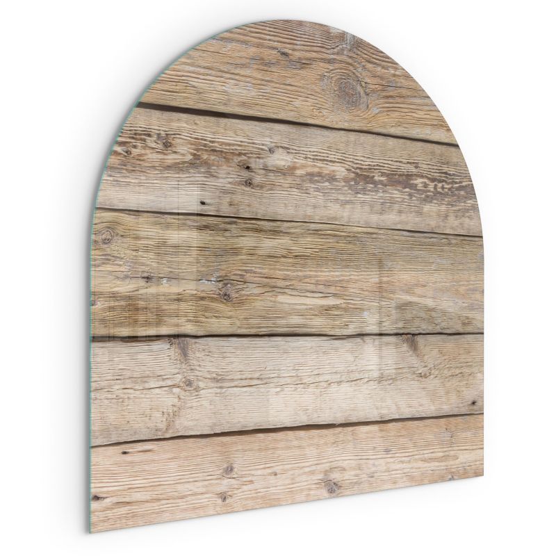 Szklana Podkładka Pod Kominek Półowalny Wallfluent 100x100 cm Faktura drewnianych desek 1 szt.