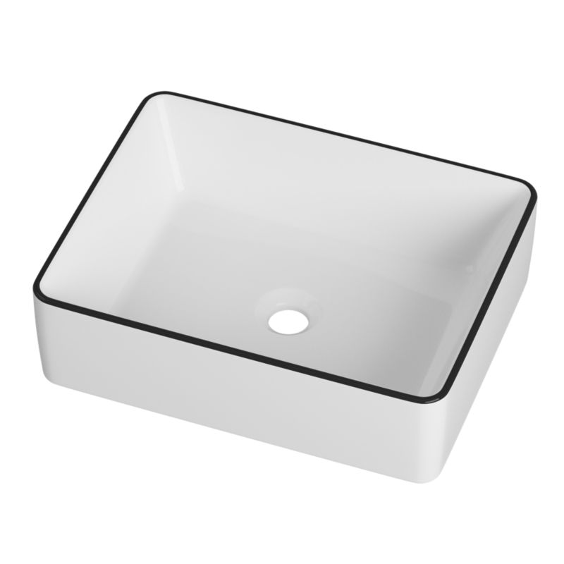 Umywalka Nablatowa Prostokątna Granitan LanaCeramiczna Biała Łazienkowa 1szt.
