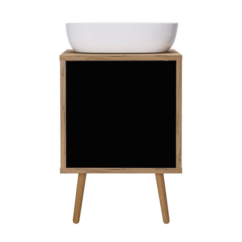 Szafka wisząca podumywalkowa Oltens Hedvig 50x45 cm czarna-dąb mat 1 szt.