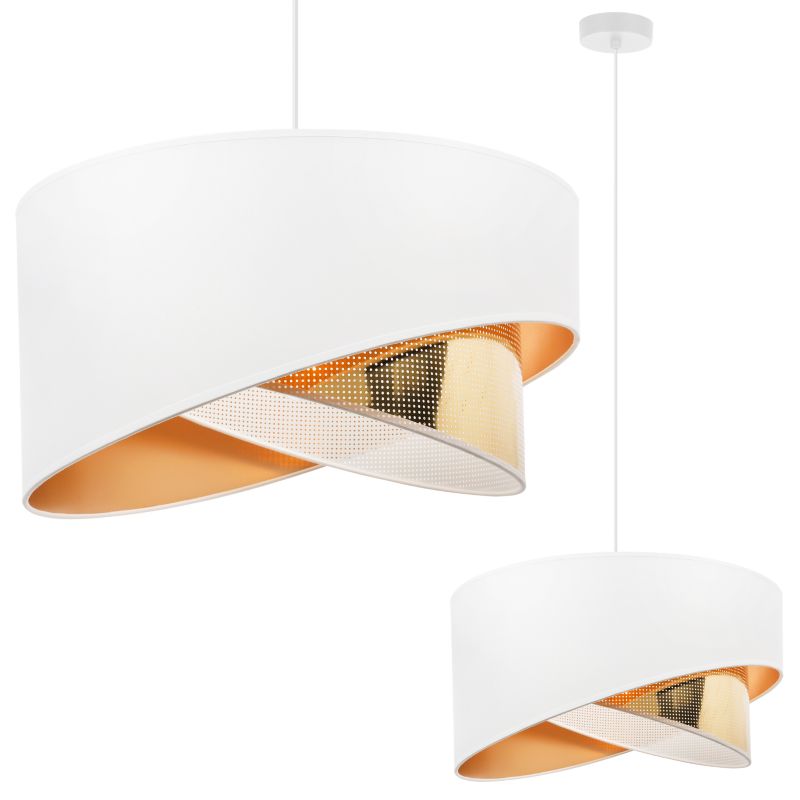 Lampa sufitowa wisząca Light Home LH Asti Skos C Biały 1x E27 60W biały/złoty 1szt.