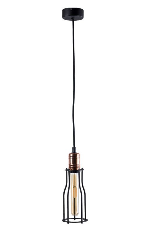 Lampa sufitowa Nowodvorski Lighting Workshop czarno-miedziana wym: 150 x 10 x 10 cm 1xE27 x 60W 1 szt.