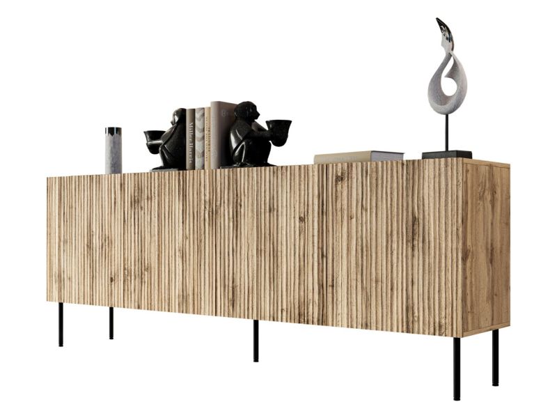 Komoda MIRJAN 24 Jungle 190 dąb wotan + czarny 1 szt.