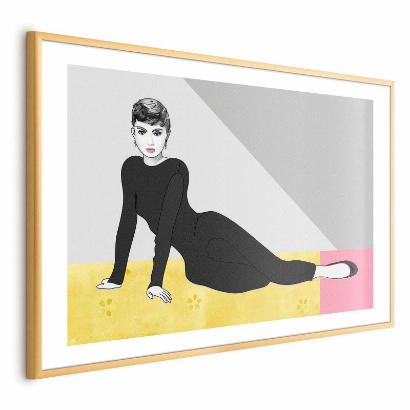 Plakat Artgeist Piękna Audrey 60x40 cm z ramą złotą 1 szt