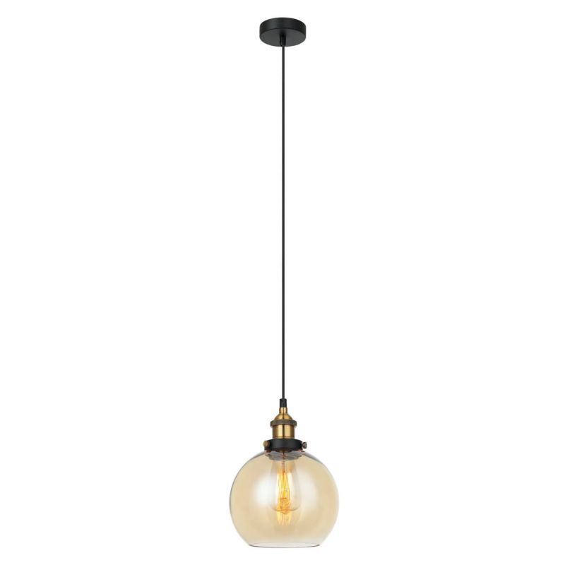 Lampa sufitowa wisząca Italux Cardena 1929 czarno-złota industrialna 1xE27 x 40W 1 szt.