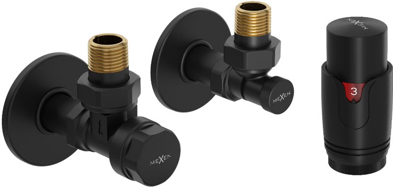Zestaw termostatyczny kątowy Mexen G00 czarny W901-900-904-70 1 szt.
