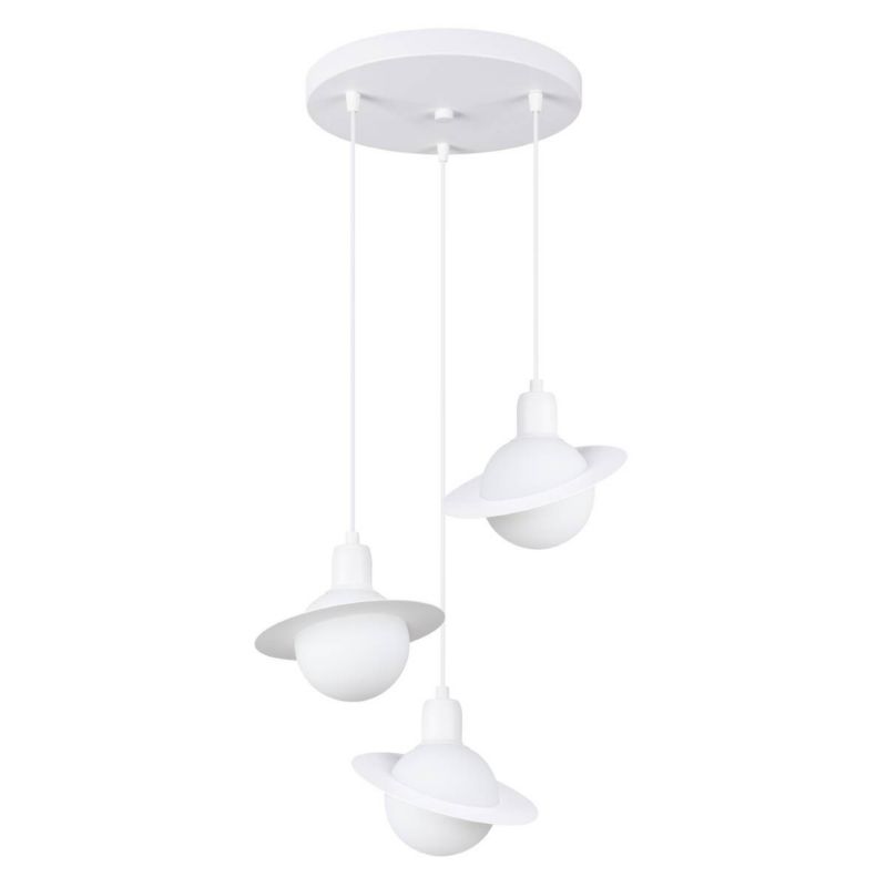 Lampa wisząca Sollux Lighting Hyperion 3608 biała potrójna planety 3xG9 x 8W 1 szt.