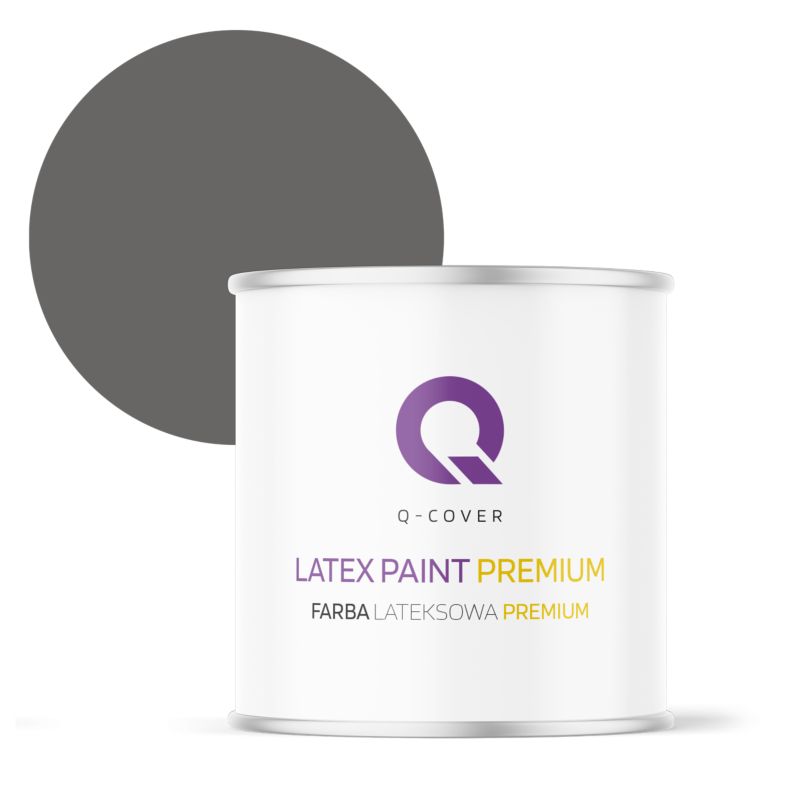 Farba Lateksowa Premium Plamoodporna do Ścian i Sufitów Q-Cover Grafitowy H1213 Głęboki Mat 2L