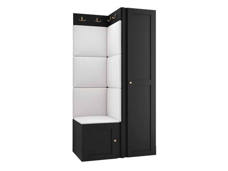 Zestaw MIRJAN 24 Orion Ramiro XXV czarny + biała ekoskóra 1 kpl.