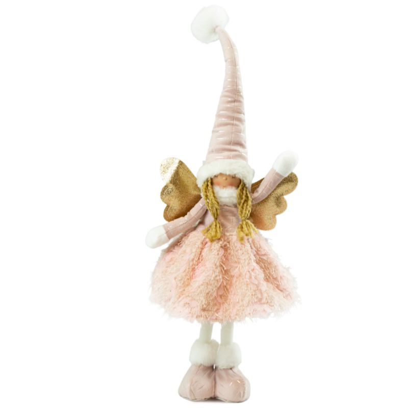 Aniołek EDANTI Figurka Stojący 50 cm Świąteczny Boże Narodzenie Różowa 1 szt.