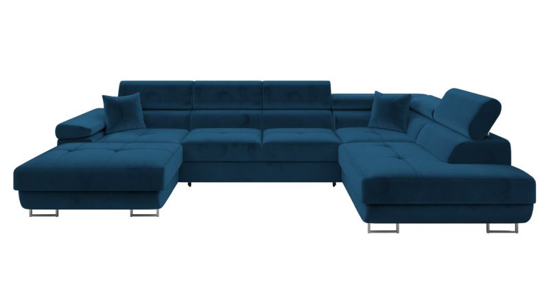 Narożnik z funkcją spania MIRJAN 24 Torezio Bis prawy szafirowy plusz 1 szt.